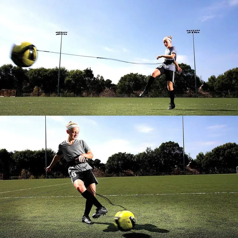 

Adjustable Football Kick Trainer Soccer Ball Training Equipment Elastic Practice Belt Sports Assistance Without football Team