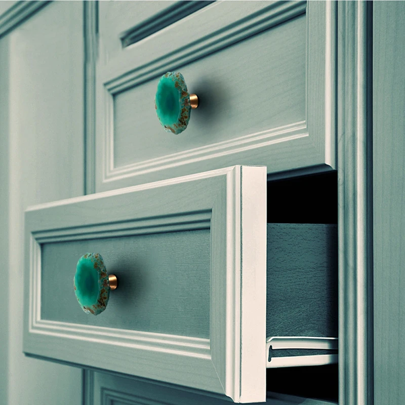 Простые ручки для шкафа в скандинавском стиле из натурального агата |