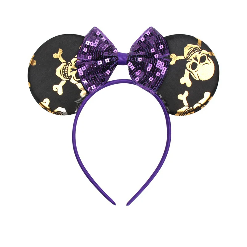 

Girls Halloween Bow Mouse Headband Hairband Headwear 4 Inch For Kids Children Holiday Accessories