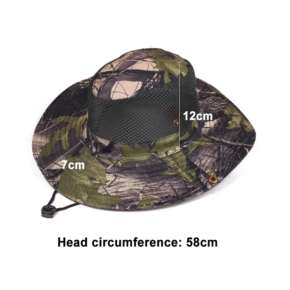

Unisex Summer Camo Breathable Mesh Sun Protection Dustproof Hat Boonie Outdoor Hunting Cap Foldable Mountaineering Hats