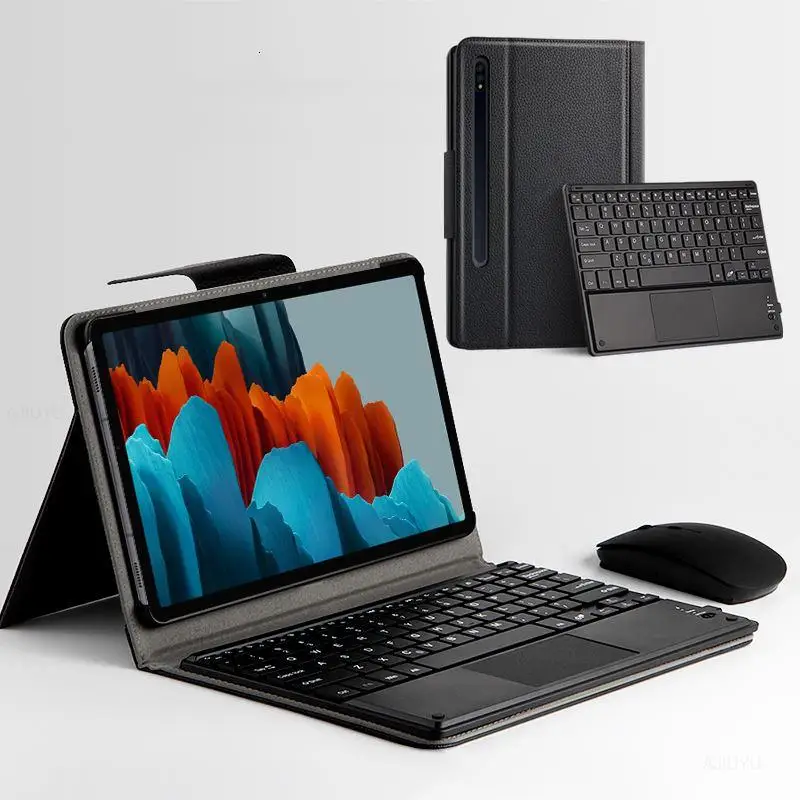 

Case For Samsung Galaxy Tab S7 11" SM-T870 SM-T875 Bluetooth keyboard Protective Cover PU Leather Tab S7 11\" 2020 Tablet Cases