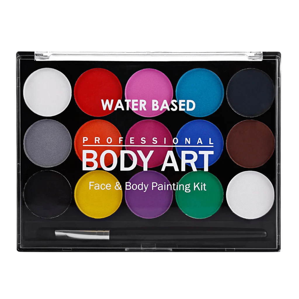 Набор кистей для макияжа на водной основе 15 цветов| |