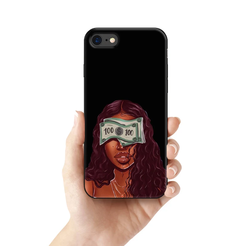 

Funny Make Money Not Friends STACKS Black Head Girl Women Phone Case For iPhone 11 Pro Max X XR XS 8 7 6s Plus Silicone Cover