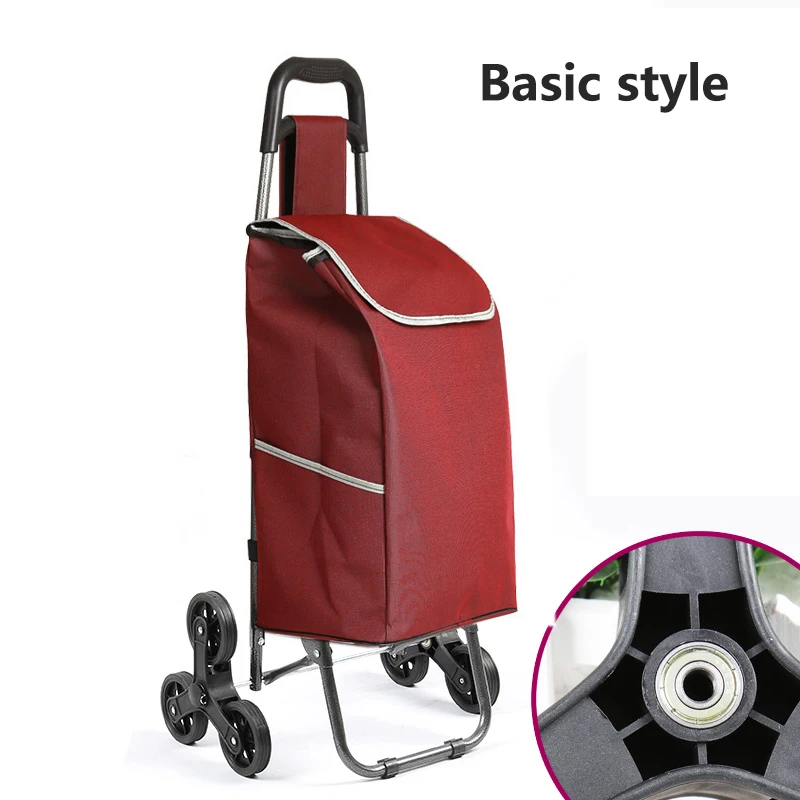 Basic style 2 Поднимайтесь вверх, тележка для покупок, большие товары, товары, чехол на колесиках, складная тележка для прицепа, бытовая Портативная сумка для покупок, женская сумка - Цвет: Basic style 2