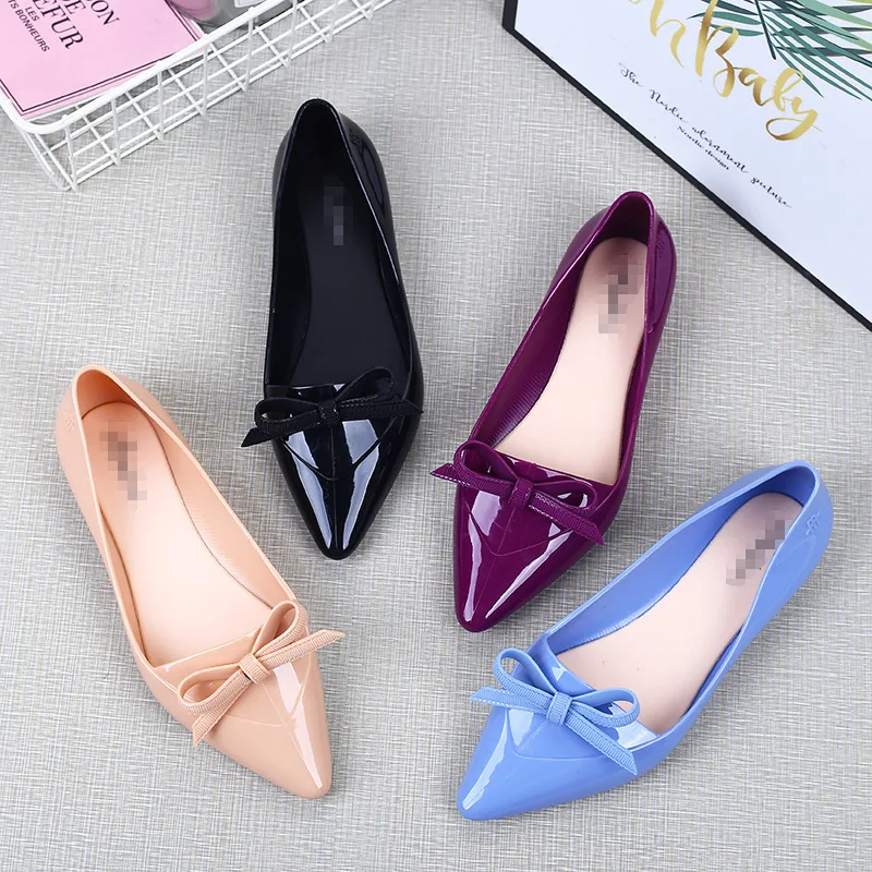 

New Adult Cheaper Fashion Jelly Shoes Women Summer Sandals Casual PVC Single Shoes Pointy Rain Shoes SHW065