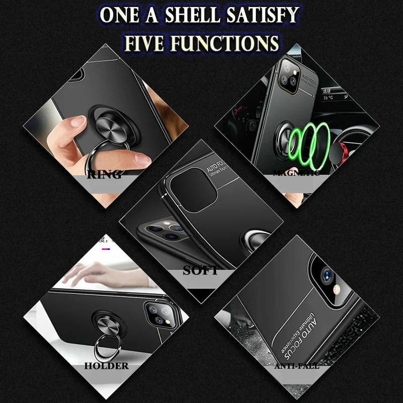 Силиконовый чехол для iPhone 11 Pro Max 12 XS XR X 8 Plus 7 6s 6 5 5s SE 2020 противоударный на заднюю