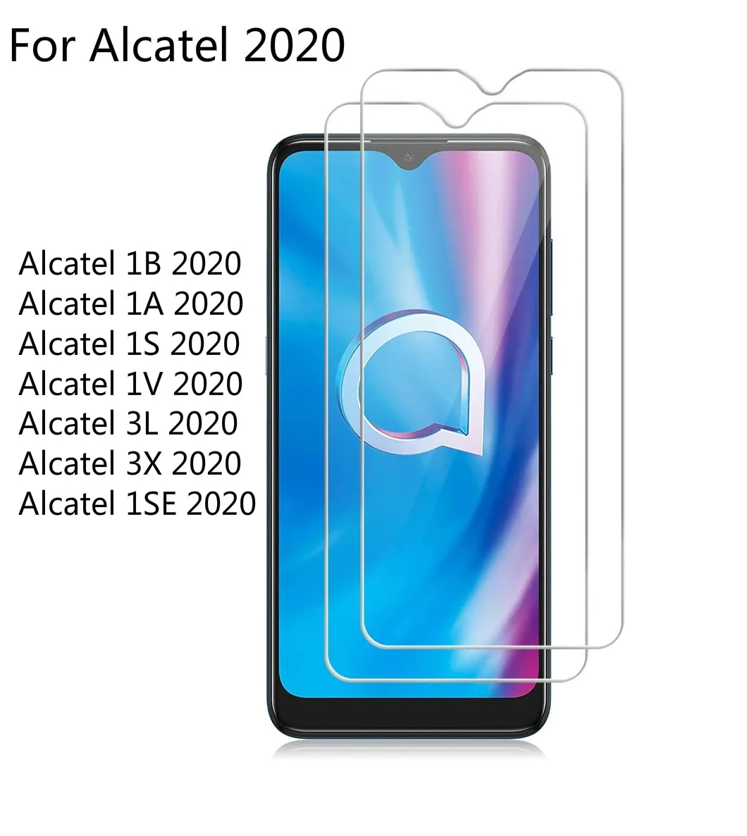 2 шт. закаленное стекло чехол для Alcatel Работает с любым оператором 1B 1A 1S 1V 3L 1SE 3X 2020