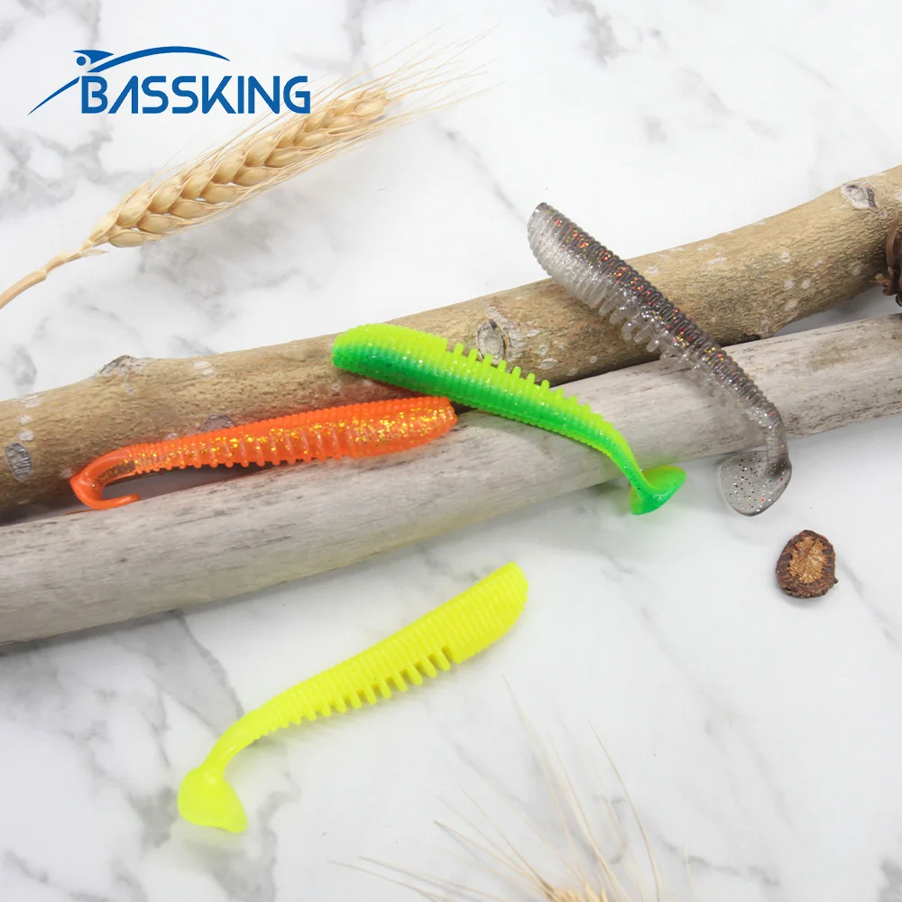 Мягкие приманки BASSKING 6 см/1 г 7 5 см/3 2 9 см/5 10 см/7 8 Высококачественная силиконовая