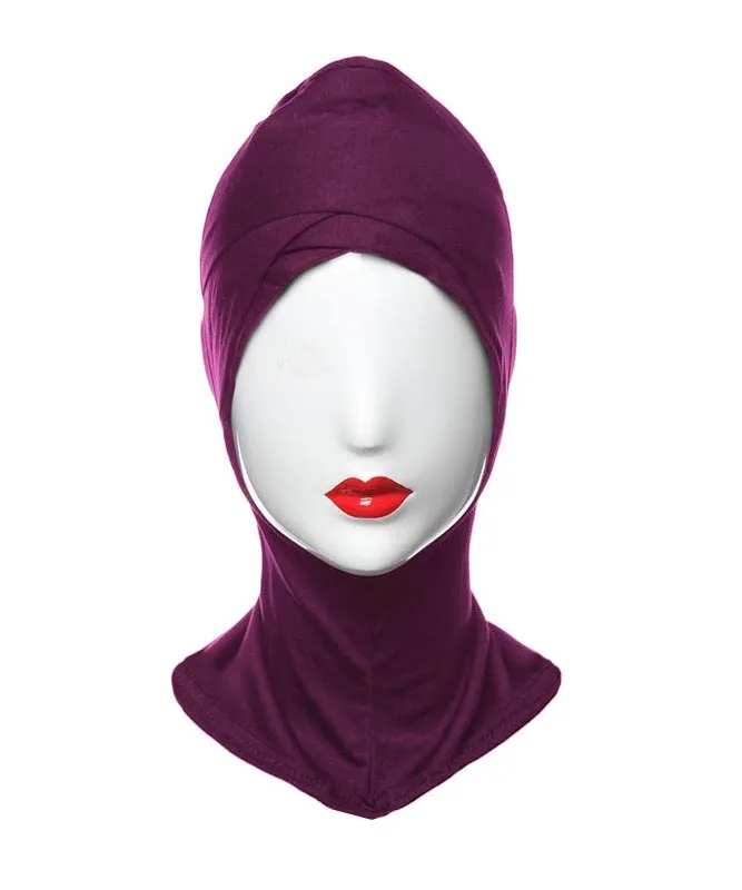 

4 Layers Islamic Muslim Cotton Plain Hijab Hat Women Turban Head Scarf Neck Cover Burqa Under Scarf Bone Bonnet Cap Head Wear