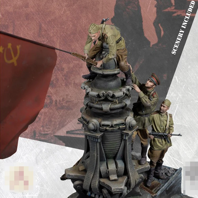 1/35 фигурка модели из смолы GK солдат флаг над берелинскими сценами включая
