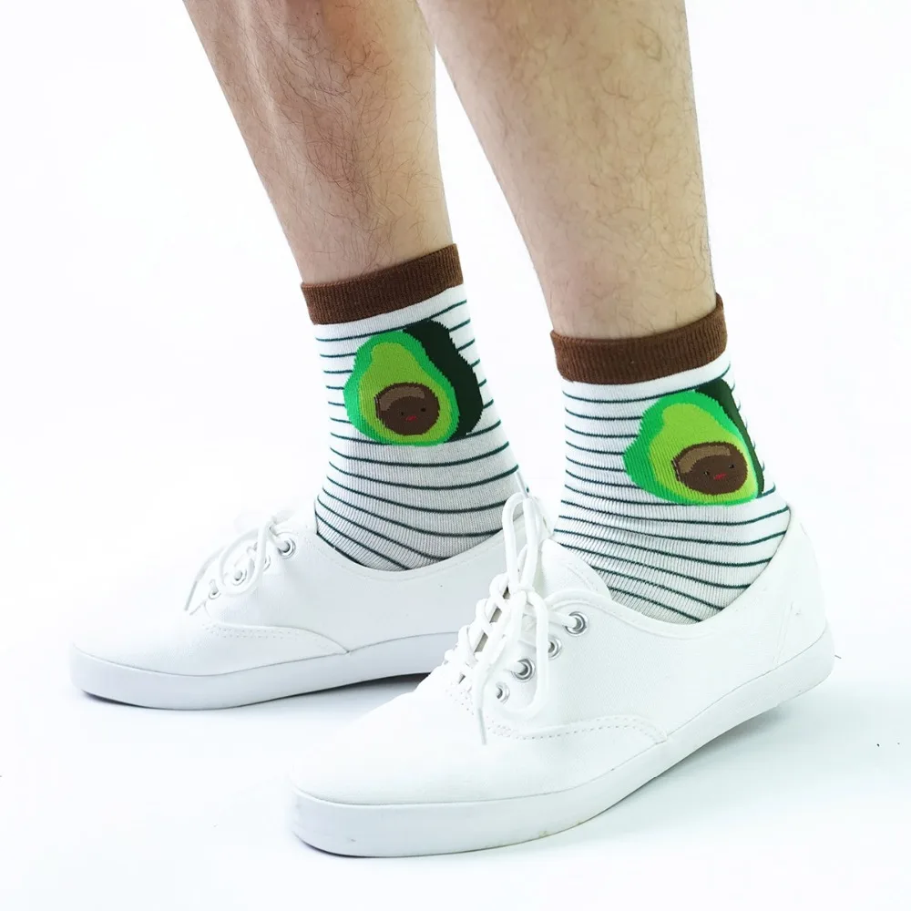 Носки для взрослых фрукты еда арбуз питайя манго авокадо ананас груша яблоко