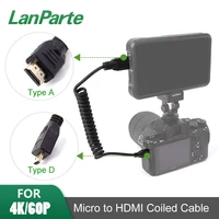 lanparte4k 60p 10 bit coiled micro to standard hdmi compatible for sony a7r4 a7m3 a9 hdmi2 0