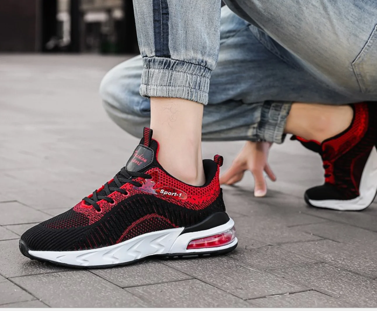 

Large size Men Shoes New Breathable Running Shoes for Men Outdoor Air Cushion Sport Men Sneakers Walking Jogging Shoes