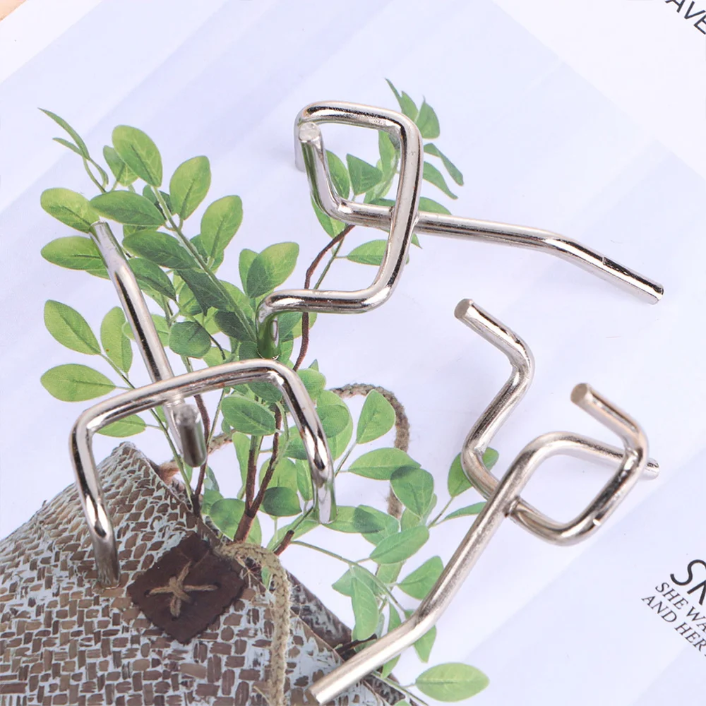 

50Pcs Shelf Hook Supermarket Shelves Three Foot Hook Hole Board Hook Three Fork Triangular Hole Board Hook (3.3mm Width/2.5cm Ho