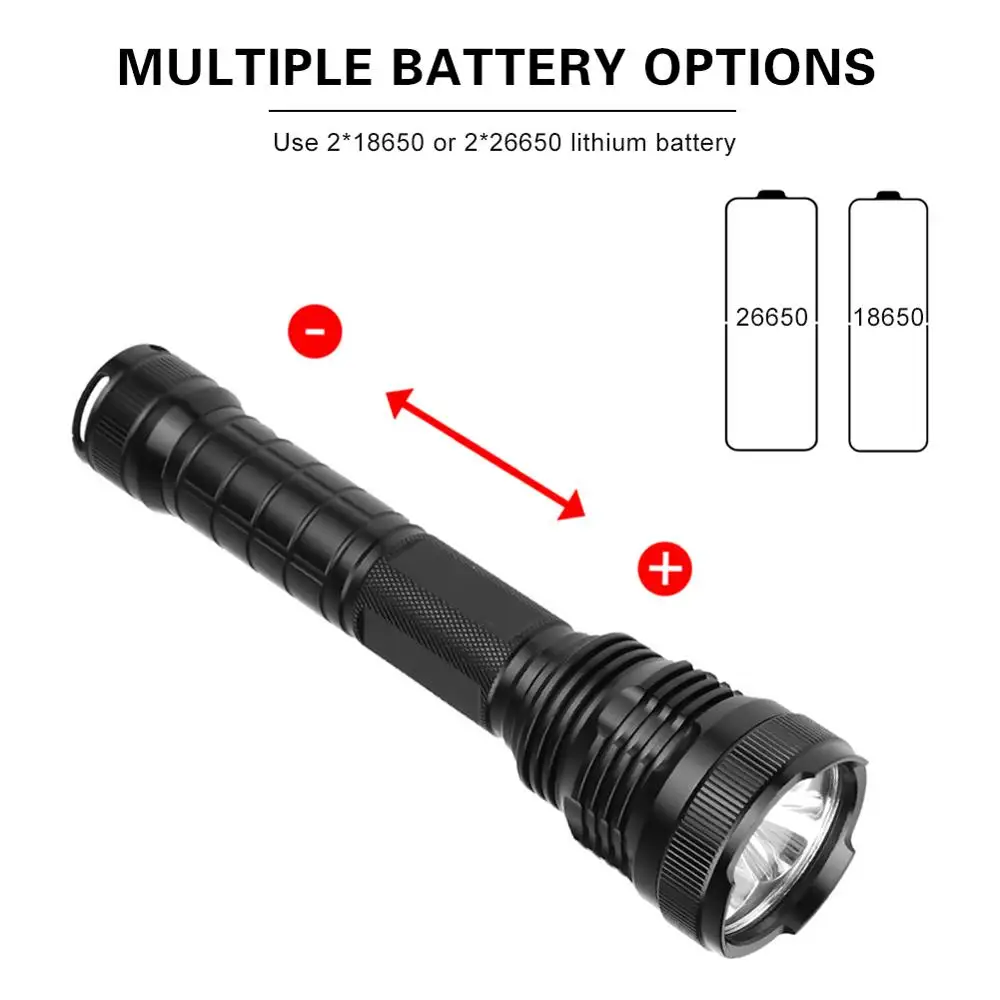 구매 2100 LM 강력한 LED 손전등 중국 18650/26650 3 * XHP50 LED 5 모드 높은 전원 야외 충전식 LED 손전등