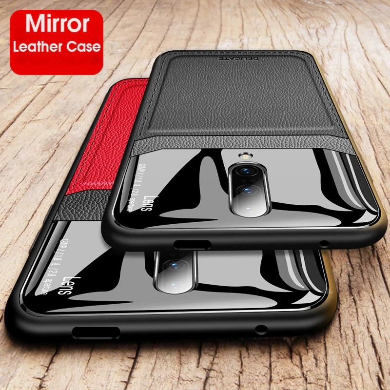 KISS чехол OnePlus 7 Pro Чехол кожаный зеркальный стеклянный Силиконовый противоударный