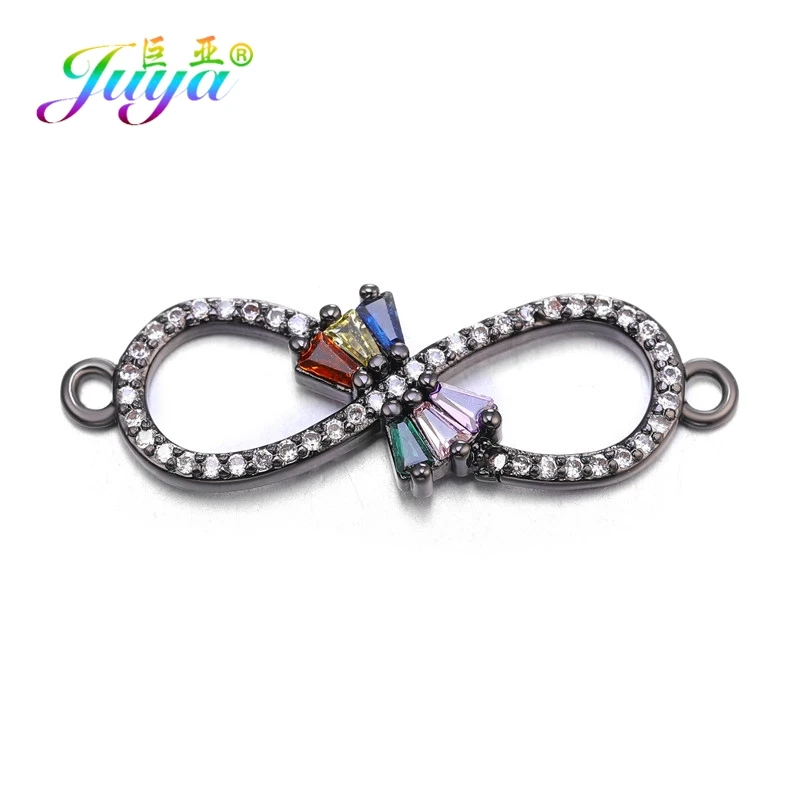 Metal Black Juya DIY Ювелирные изделия фурнитура поставки золото/серебро Бесконечность Крест соединитель подвески для женщин мужчин шарм браслеты Изготовление - Окраска металла: Metal Black