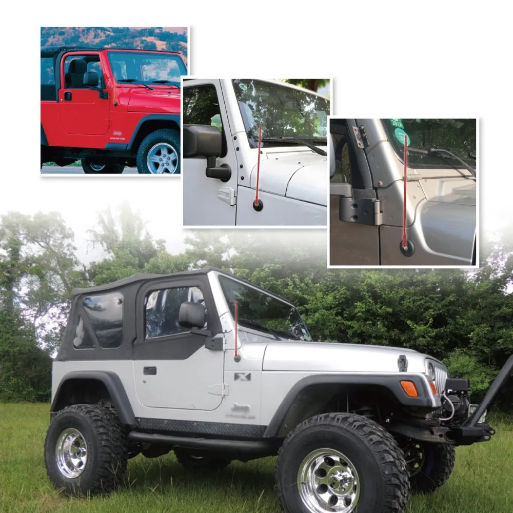 1" AM FM антенна автомобильный радиоприемник сигнал Чековая антенна мачта для Jeep Wrangler TJ 1997-2006 алюминиевый Анто антенный усилитель кнут
