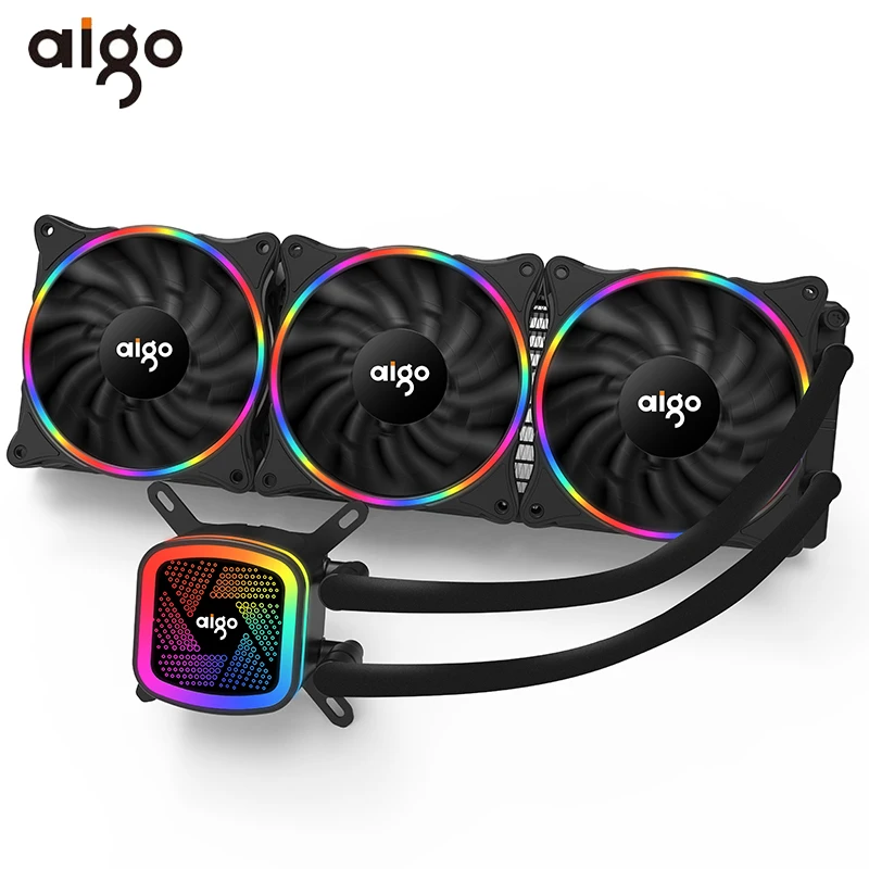 Aigo PC чехол для компьютера с водяным охлаждением вентилятор процессора T120/240 кулер для воды радиатор интегрированный радиатор водяного охлаждения LGA 2011/AM3+/AM4 - Цвет лезвия: T360 Water Cooler