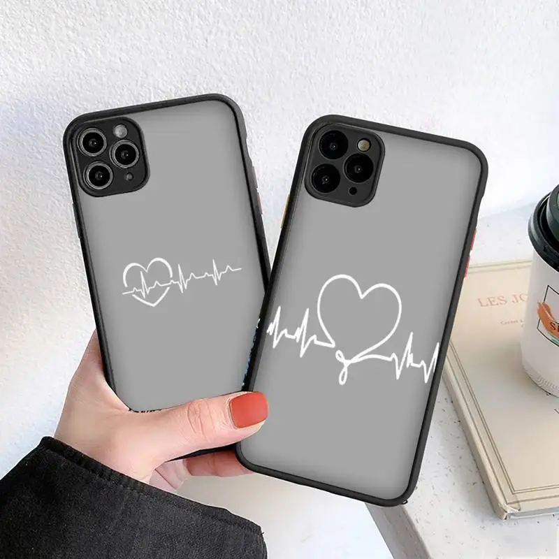 

Love colorful pattern Phone Case matte transparent For iphone 7 8 11 12 plus mini x xs xr pro max cover