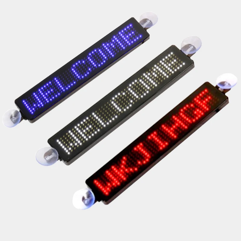 23CM 12v Car LED Sign Remote Controller Sending Words Running Messages Plate Signboard Easy Carry Programmable Billboard - купить по