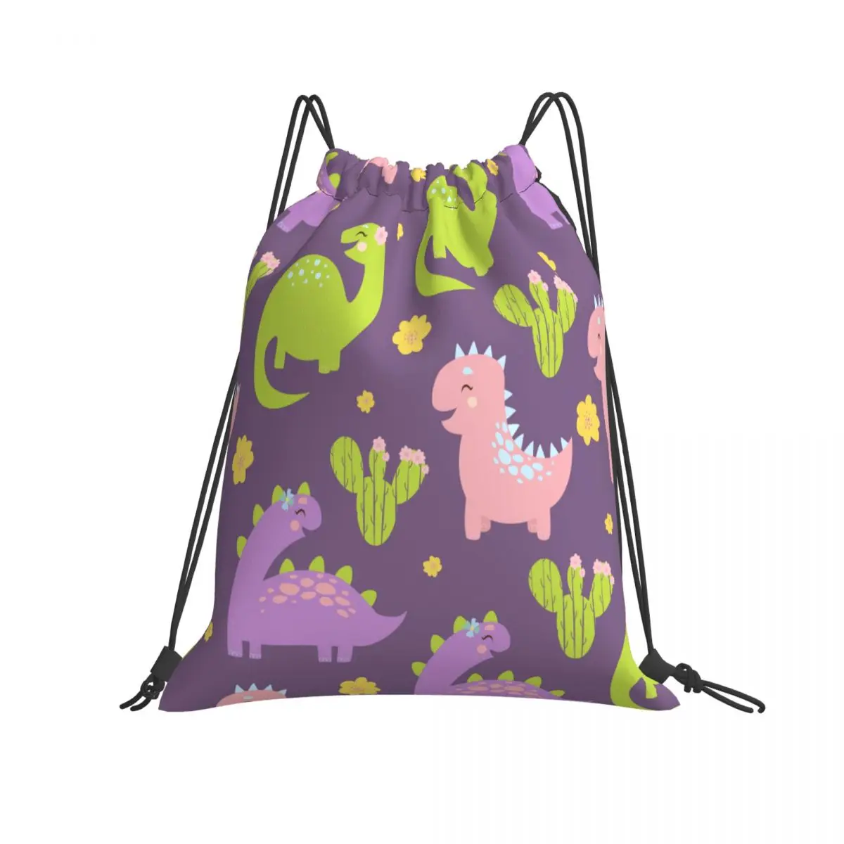 

Foldable Gym Bag Cartoon Dinosaur Fitness Backpack Drawstring Hiking Camping Swimming Sports Bag