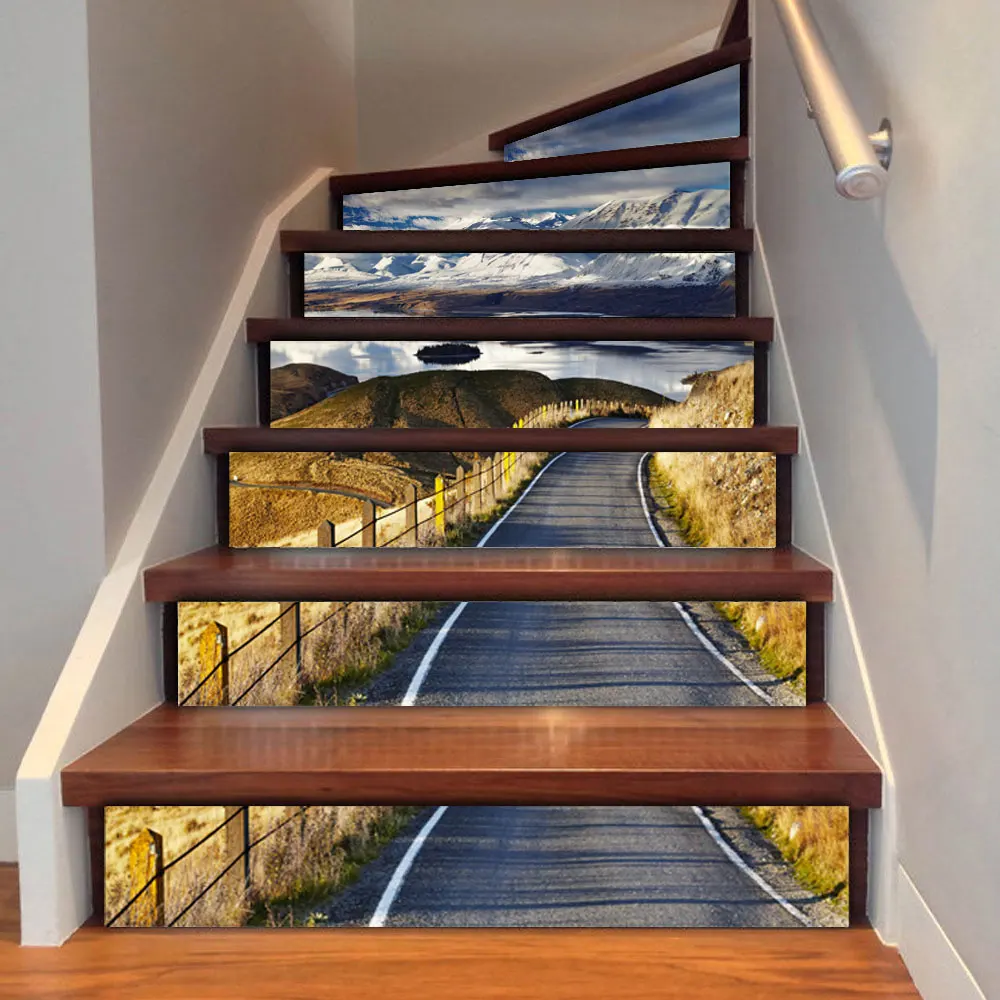 6 шт./компл. самоклеющиеся наклейки для лестниц ПВХ декор обоев|Наклейки на стену|