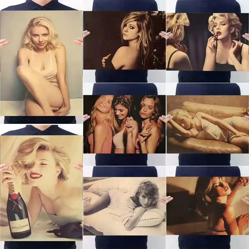 

Classic Movie Poster Star Poster Wallpaper Decoration Hepburn Scarlett Kristen Emma Angelina Monica Sexy Bar Decoration AA008