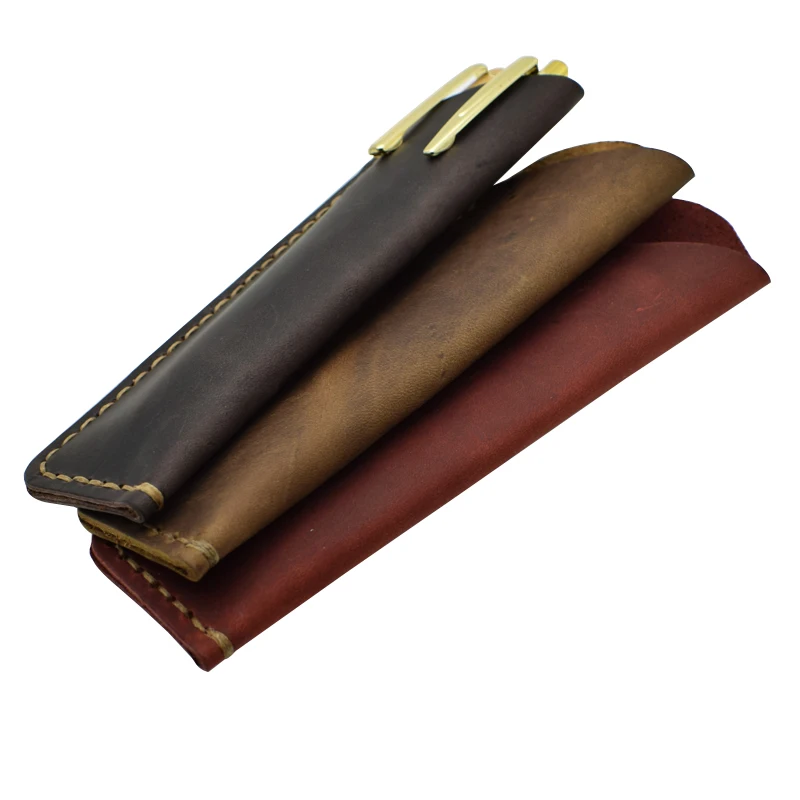 Держатель для ручки из натуральной кожи винтажный ручной работы воловьей |