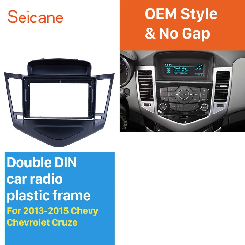 

Seicane 9" Car Radio Fascia for 2013-2015 Chevy Chevrolet Cruze Dash Mount Kit Adaptor CD Trim Panel Auto Stereo Audio Frame
