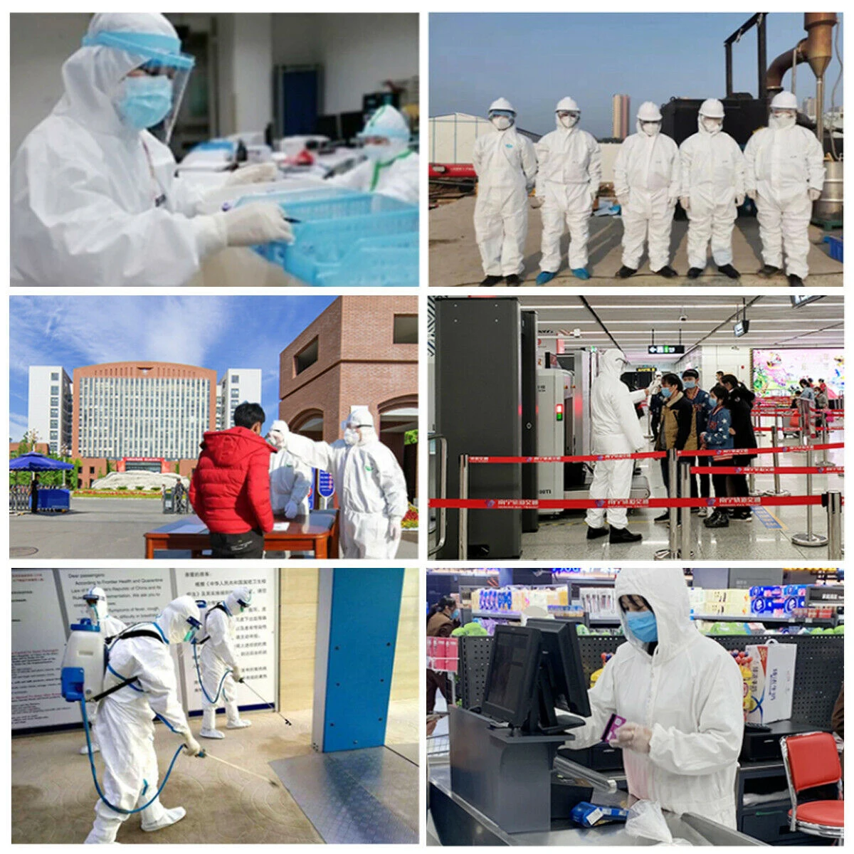 США одноразовая изоляционная одежда белый/синий защитный костюм|Лабораторные