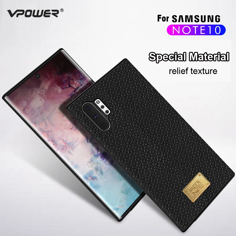 Кожаный чехол Vpower Luruxy для Samsung Galaxy Note 10 + противоударные задние чехлы из