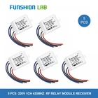 FUNSHION 5 шт. 433,92 МГц беспроводной переключатель универсальный AC 85-265V CH беспроводной пульт дистанционного управления приемник 433 МГц maxload 7A высокое качество