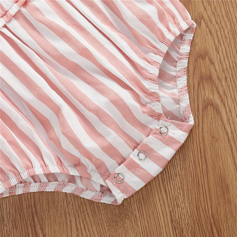 Детские комбинезоны для маленьких девочек и мальчиков Одежда в полоску с принтом