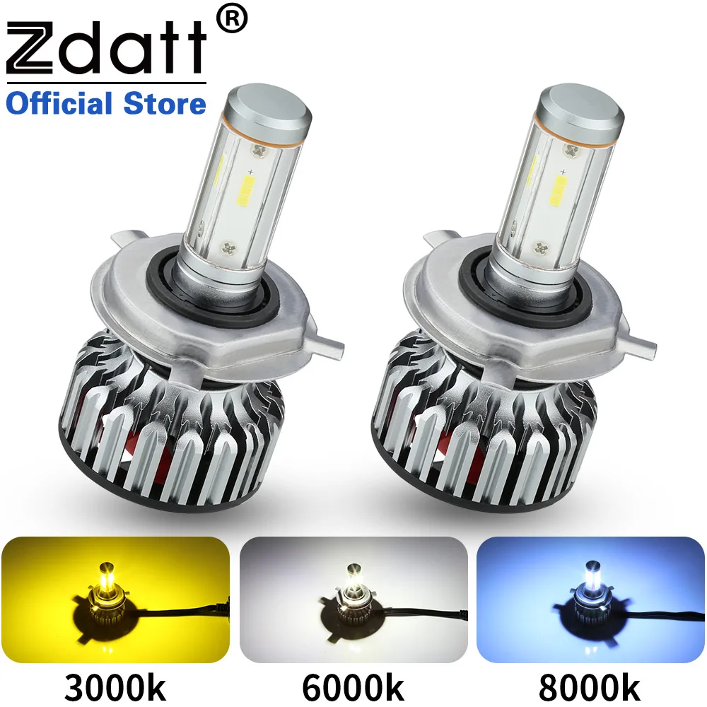 Zdatt Csp H7 светодиодный фары H4 H11 лампы для автомобилей с напряжением 12V ходовые огни 3000K 6000 К 8000 9005 9006 100W 12000Lm Canbus противотуманные фары