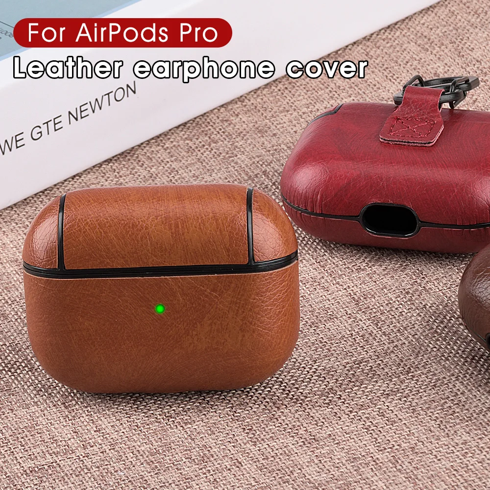Кожаный чехол для наушников для Airpods Pro чехол Модный чехол для Apple Air Pods Pro 3 Наушники Earpods крючок для наушников-вкладышей зарядная коробка