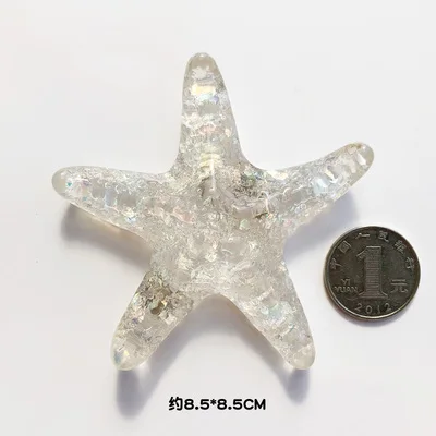 Белый 85 мм 3D стерео Морская звезда моделирование магнит на холодильник украшение на холодильник кристально прозрачный resion фото паста креативный - Цвет: Белый