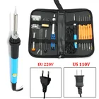 Профессиональный сварочный паяльник с регулируемой температурой 110 В220 В 60 Вт, набор инструментов, 200-450 градусов Цельсия, вилка для ЕССША