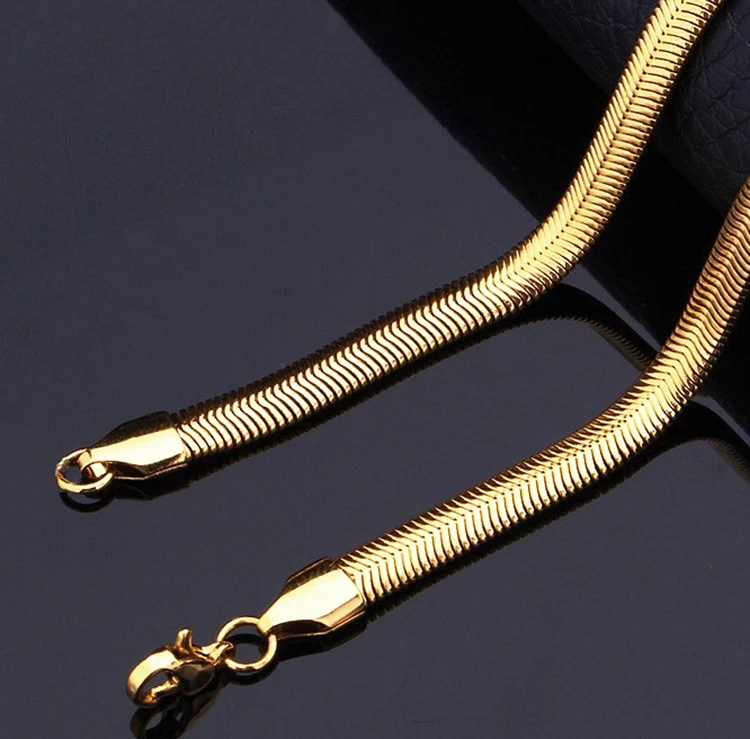 Мужские золотые ювелирные изделия цвет золото 5 мм модные новые ожерелья с