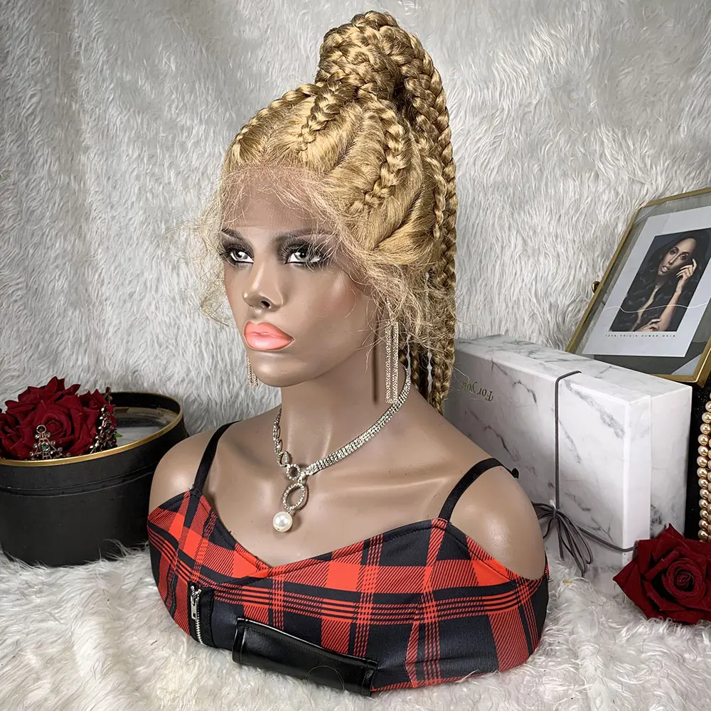 

Braided 360 Lace Frontal Wigs African 8 Braids Wig Hair Toocci Drop Shipping Long Box Braid Wigs Hair Knotless Braids Wig Women