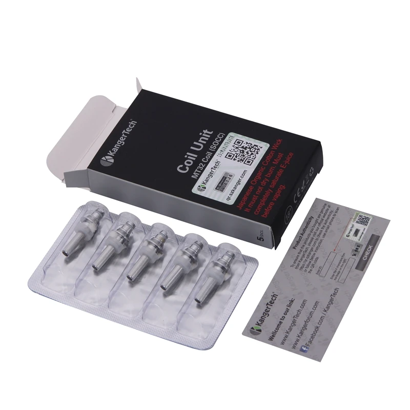 10 шт./лот Kanger SOCC Single Organic Cotton MT32 Coil 1.5ohm/1.8ohm/2.2ohm/2.5ohm подходит для атомайзера Evod Protank 2