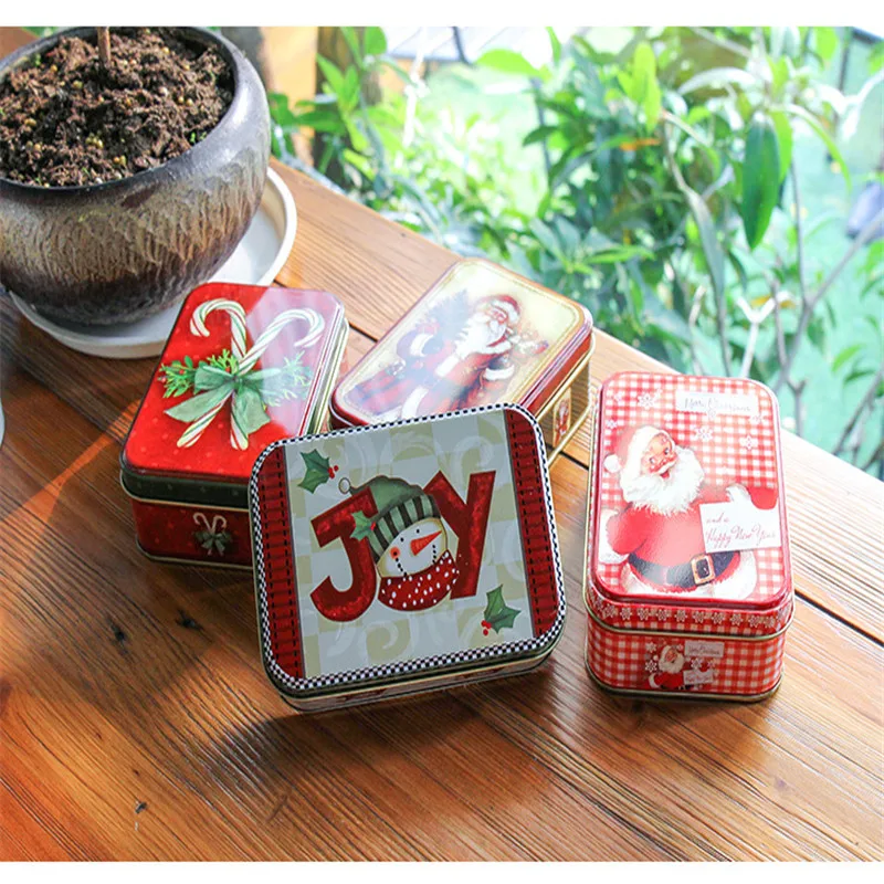 Рождество мультфильм хранения жестяная коробка для конфет Конфеты банка