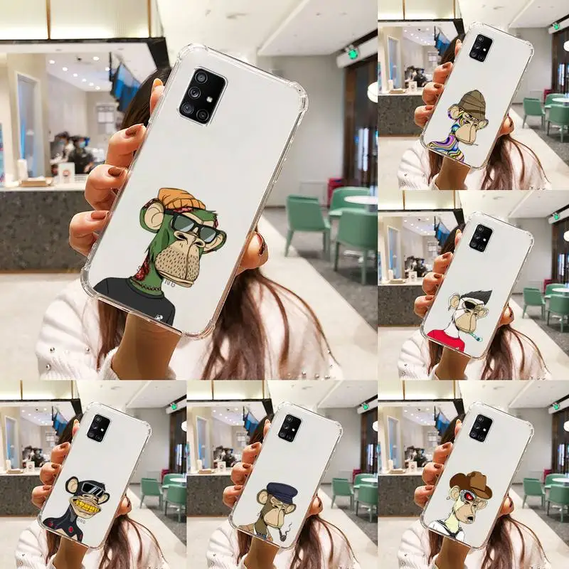 

Bored Ape Yacht Club cartoon Phone Case Transparent For Samsung Galaxy A S Note 9 10 51 50 71 70 80 20 21 30s ultra plus