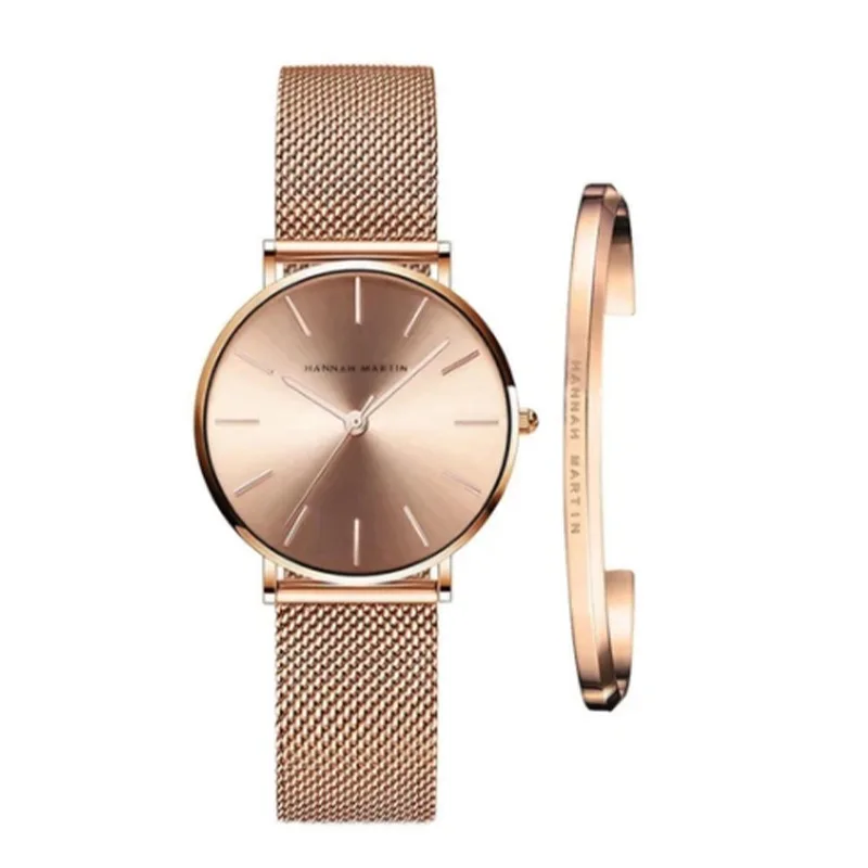 Luxury Women's Brand Watc hes Bracelets golden Rose Gold Quartz Digital Waterproof Sport Electronic clock