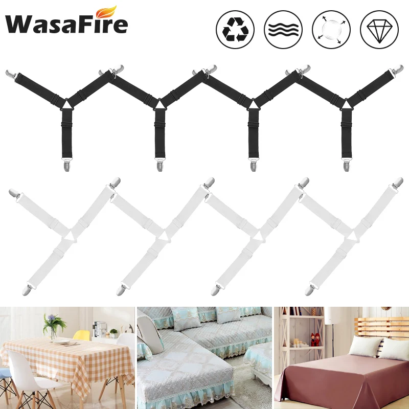 

4 шт./компл. держатель ремешок тканевый ремешок слипоны простыни зажим для крепления эластичный ремешок зажимы для мебели матраца