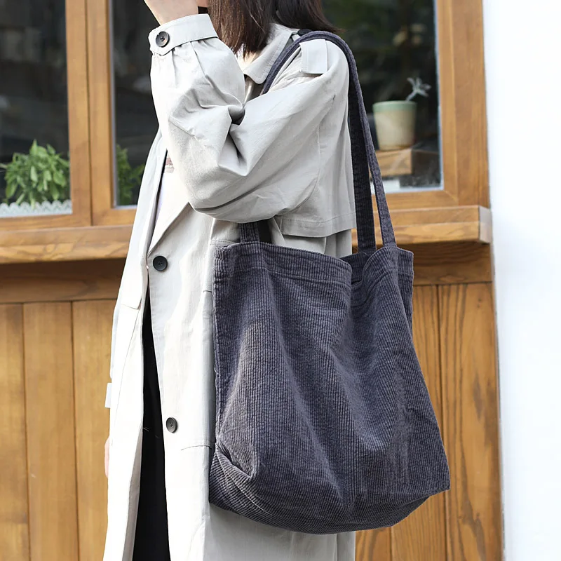 

Winter New Corduroy Women Shopping Shoulder Bag Fashion Messenger Bag Large Capacity Environmentally friendly Female Handbag