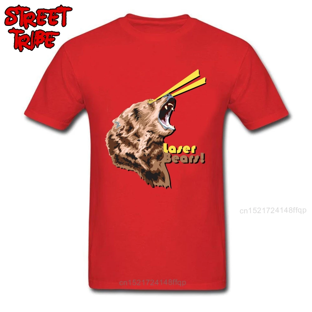 Футболка с лазерными мишками 100% хлопок Мужская футболка одежда для сумасшедших