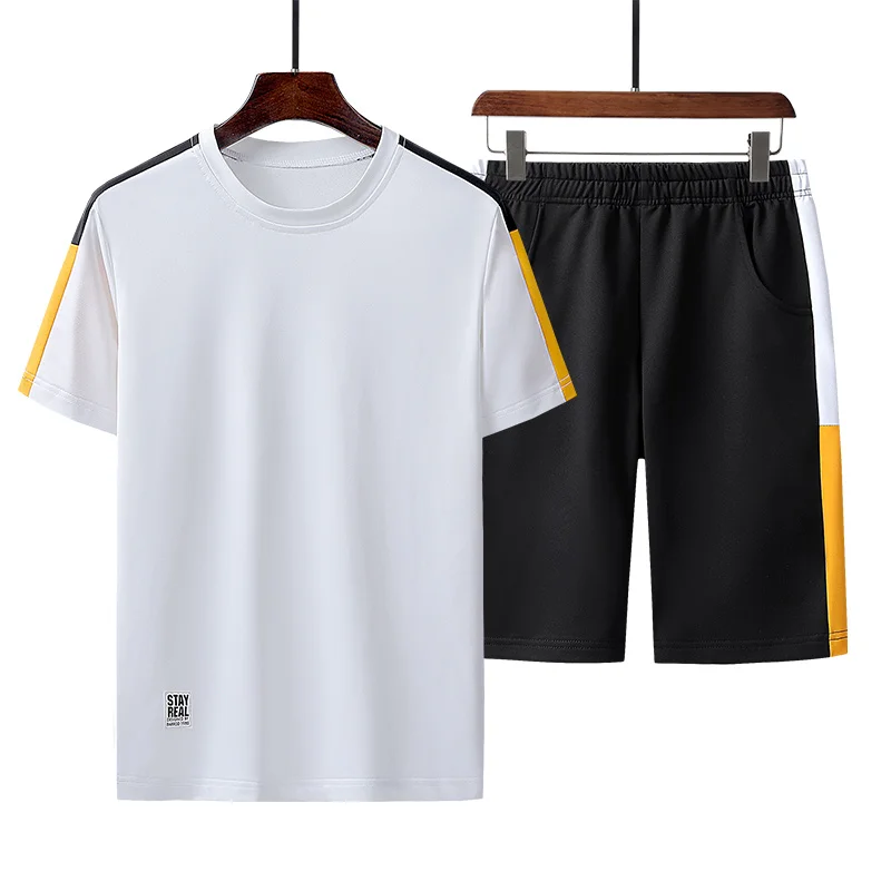 

2021 New Men's T-shirt + Sports Shorts Set Summer Breathable Casual T-shirt Running Set Fashion Harajuku Printed Male Sport Suit