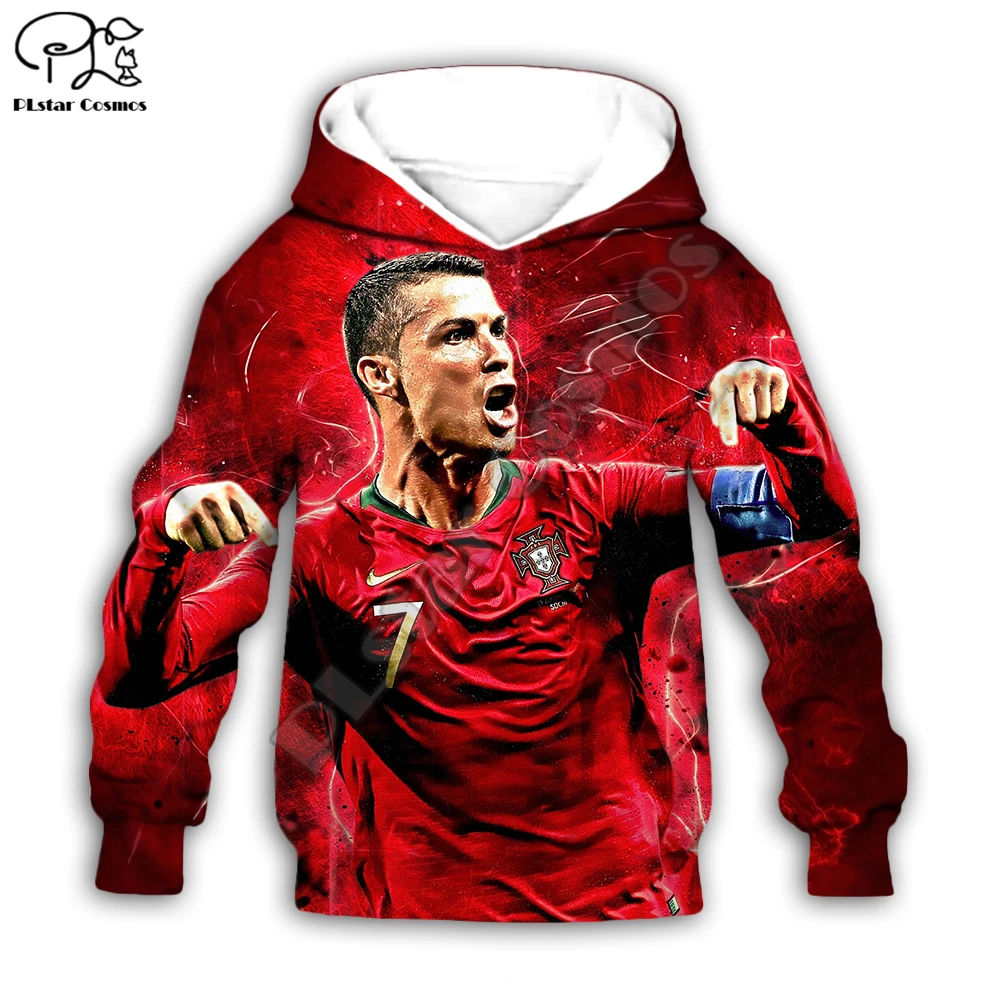 PLstar Cosmos-Sudadera con capucha para ni&ntilde;o y ni&ntilde;a, ropa con estampado 3D de la estrella del f&uacute;tbol Ronaldo, con cremallera, fresca, R5-0