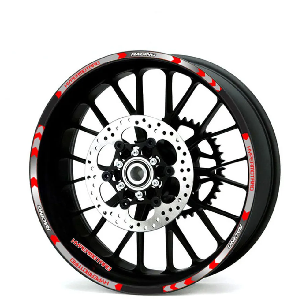 

Front + Rear Wheel Rim Outer Reflective Waterproof Stickers Decals Stripes For Ducati HYPERMOTARD 950